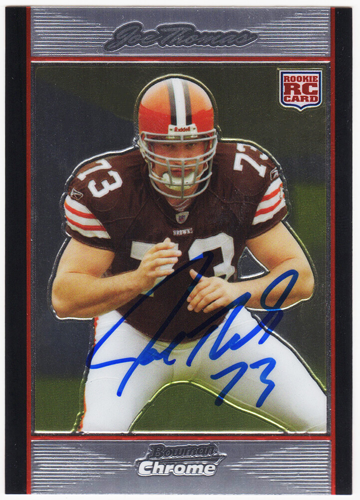 Picture of Schwartz Sports Memorabilia THOCAR322 Joe Thomas Signed Cleveland Browns 2007 Bowman Chrome NFL Rookie Card with No.BC94