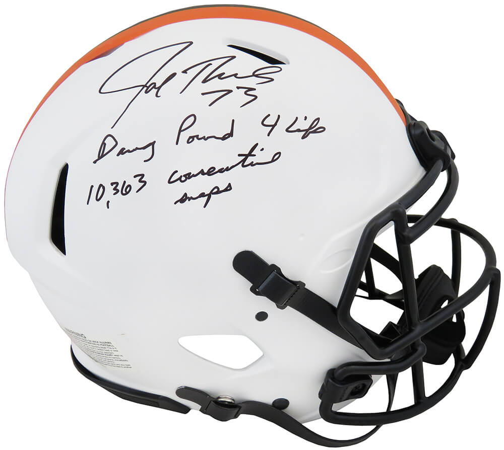 THOPRO301 Joe Thomas Signed Cleveland Browns Lunar Eclipse Riddell Authentic Proline Speed NFL Helmet with Dawg Pound, 10363 Snaps