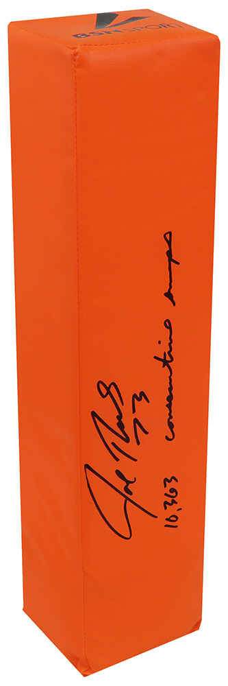 THOPYL311 Joe Thomas Signed BSN Orange Endzone NFL Pylon with 10,363 Consecutive Snaps Inscription