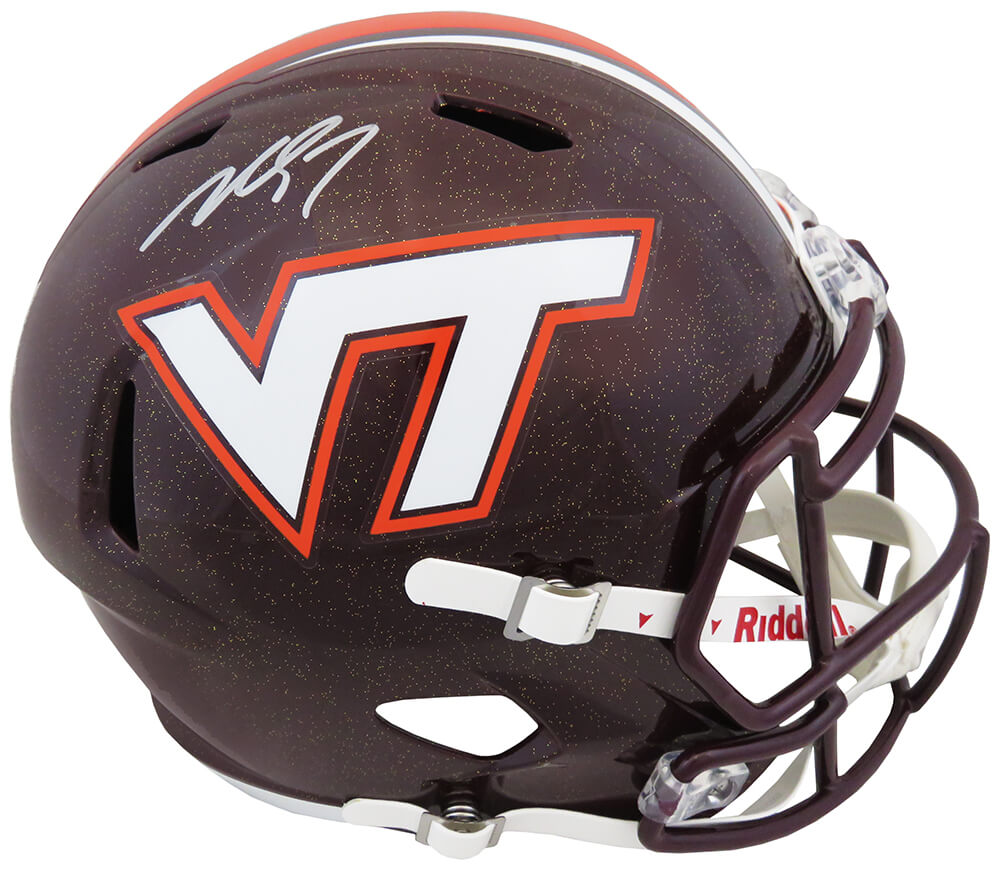 VICREP315 Michael Vick Signed Virginia Tech Riddell Full Size Speed NFL Replica Helmet
