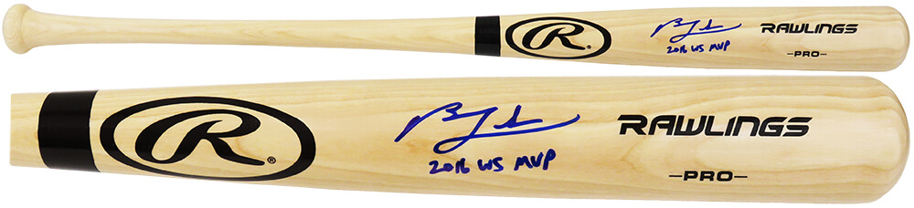 Picture of Schwartz Sports Memorabilia ZOBBAT104 Ben Zobrist Signed Rawlings Pro Blonde MLB Baseball Bat with 2016 WS MVP Inscription