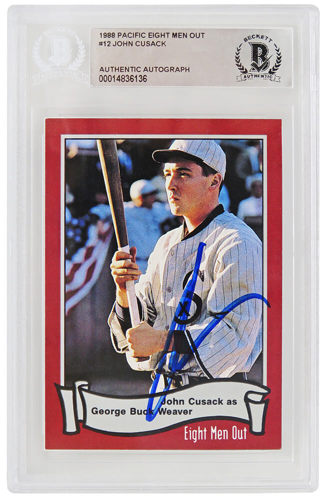 CUSCAR500 John Cusack Signed 1988 Pacific Eight Men Out Trading Card No.12 - Beckett Encapsulated