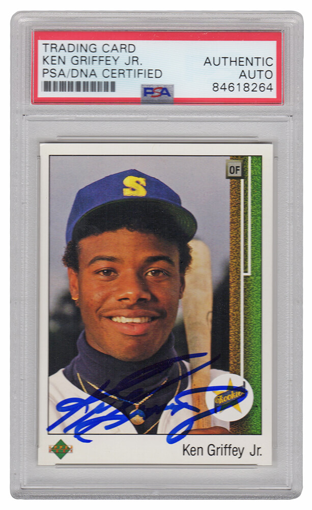 GRICAR103 Ken Griffey Jr Signed Seattle Mariners 1989 Upper Deck Rookie Baseball Card No.1 - PSA Encapsulated -  Schwartz Sports Memorabilia