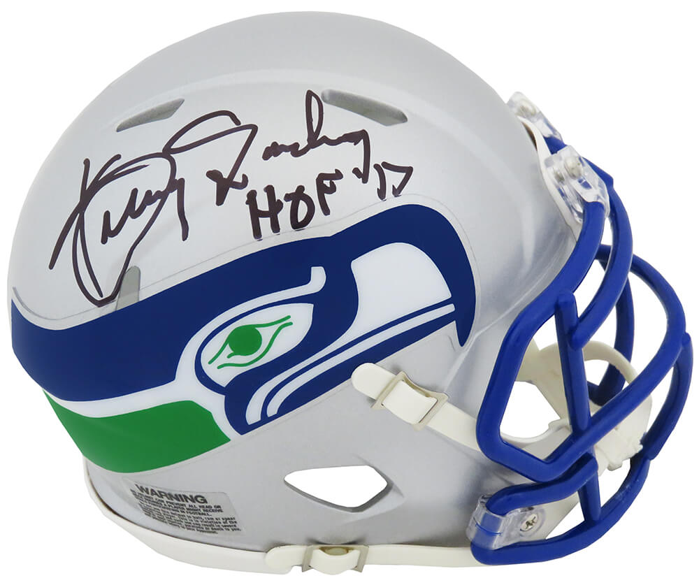 Schwartz Sports Memorabilia YOUMIN323 Jack Youngblood Signed Los Angeles Rams Throwback Riddell Speed Mini Helmet with HF 2001 Inscription