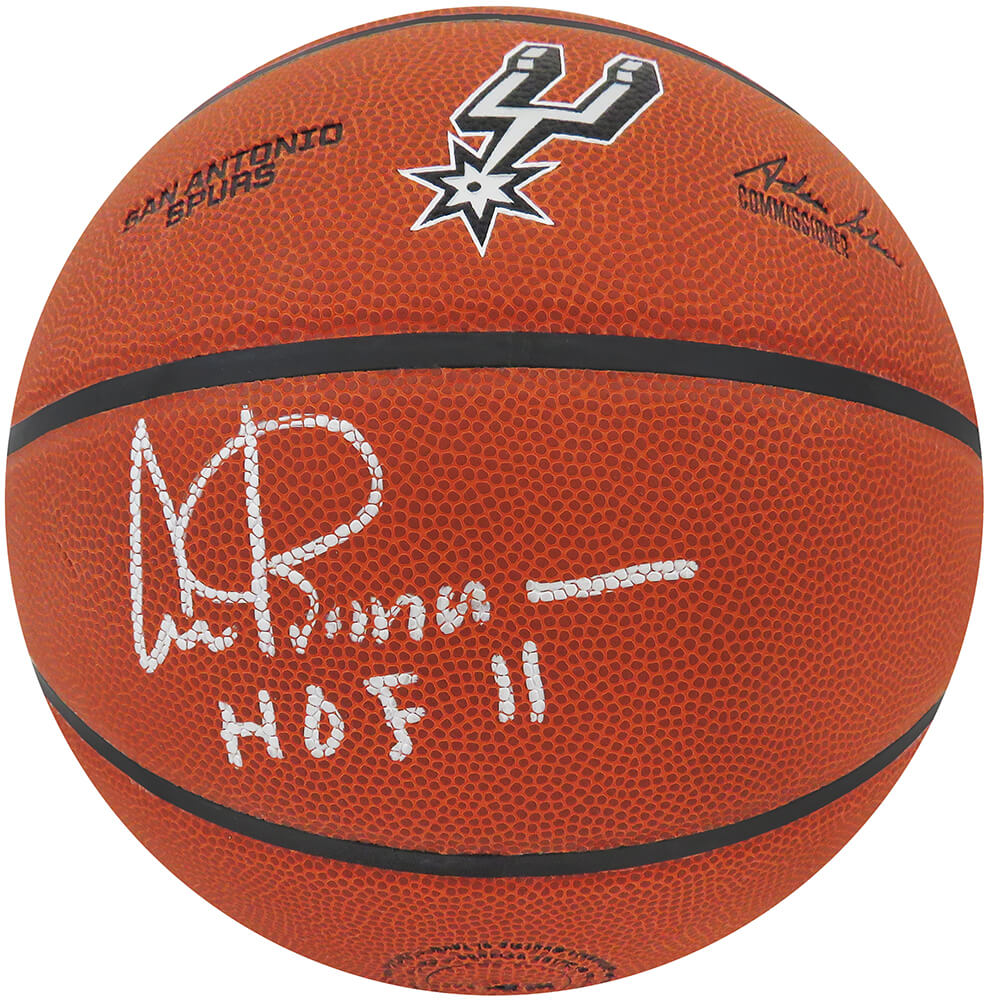 GILBSK210 Artis Gilmore Signed Wilson San Antonio Spurs Logo NBA Basketball with HOF 11 -  Schwartz Sports Memorabilia