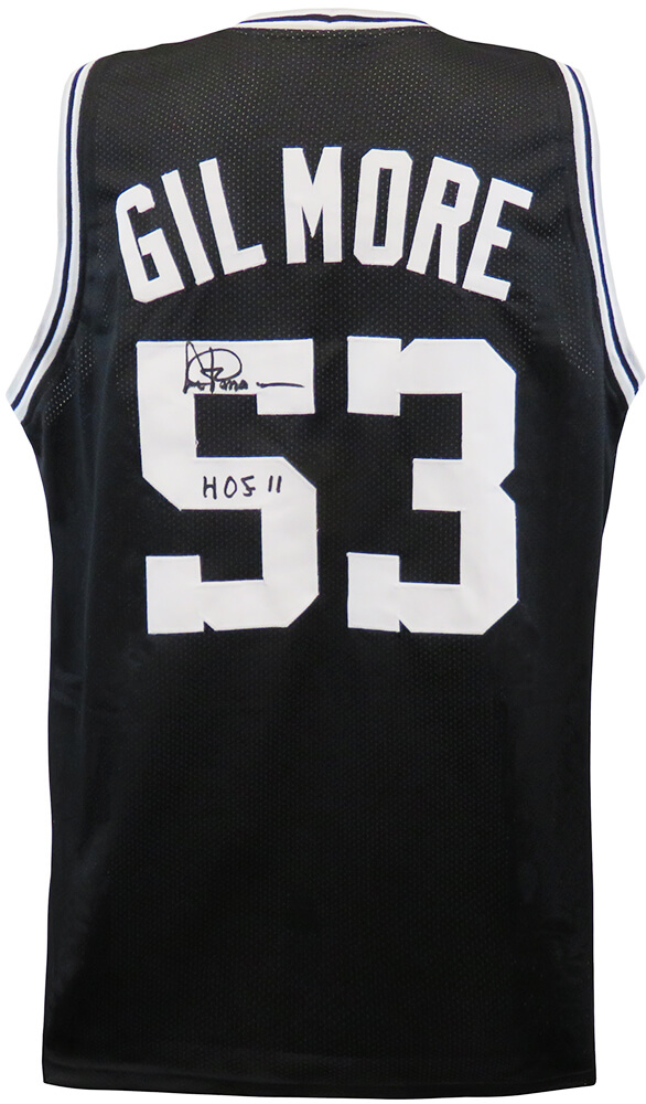 GILJRY203 Artis Gilmore Signed Black Custom Basketball Jersey with HOF 2011