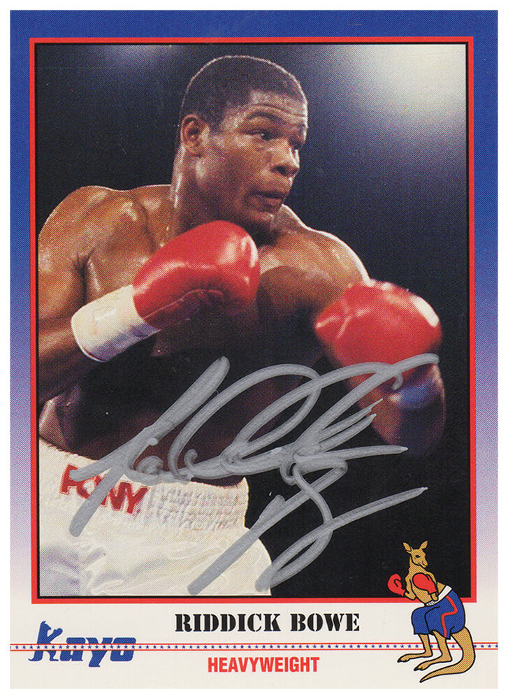 BOWCAR501 Riddick Bowe Signed 1991 Kayo Boxing Trading Card - No.171