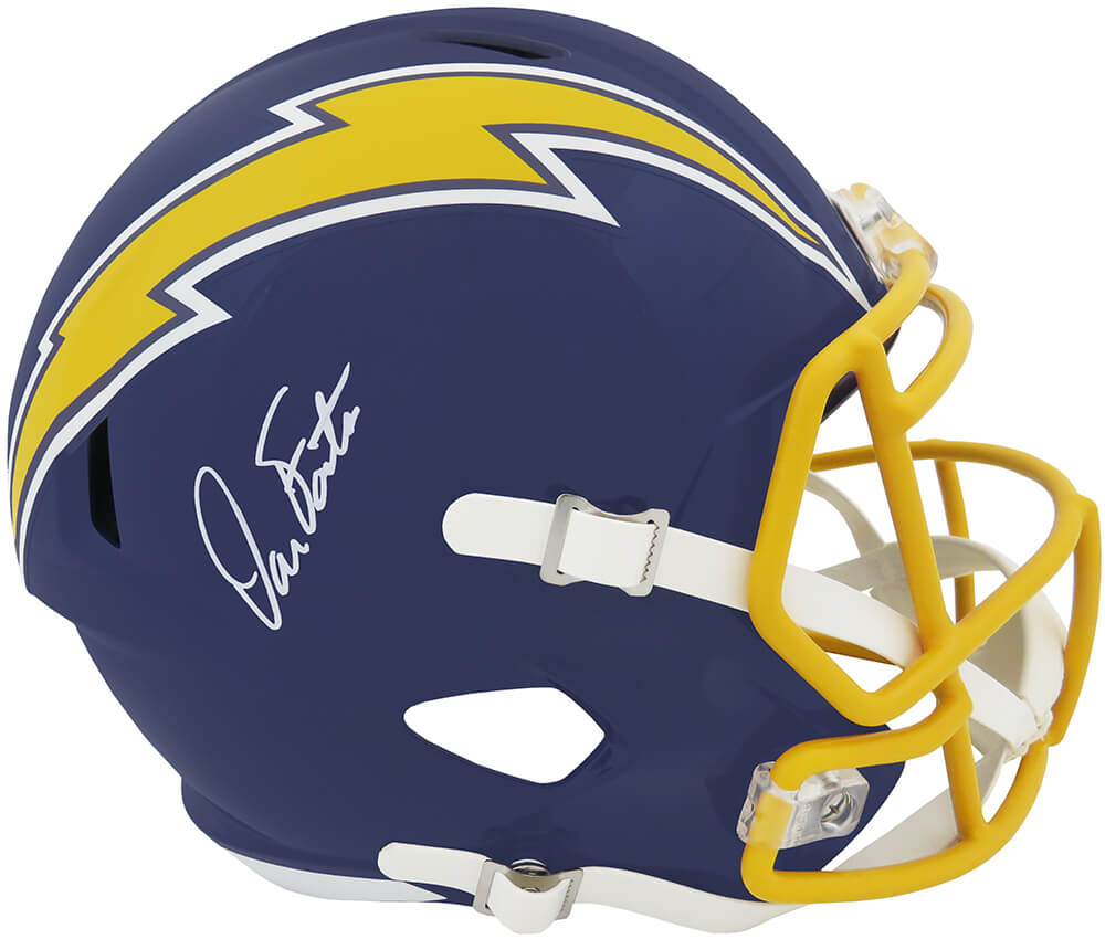 Picture of Schwartz Sports Memorabilia FOUREP312 Dan Fouts Signed Chargers Navy Throwback Riddell Full Size Speed Replica Helmet - White Ink