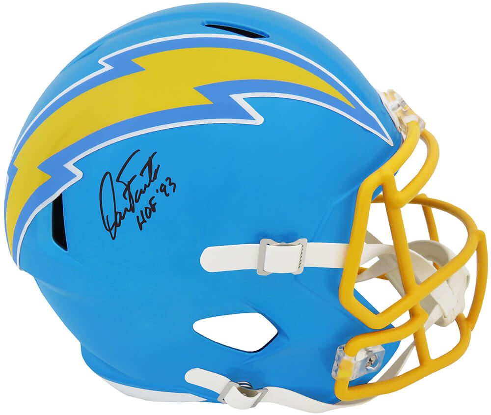 Picture of Schwartz Sports Memorabilia FOUREP316 Dan Fouts Signed Chargers Flash Riddell Full Size Speed Replica Helmet with HOF 1993 Inscription - In Black