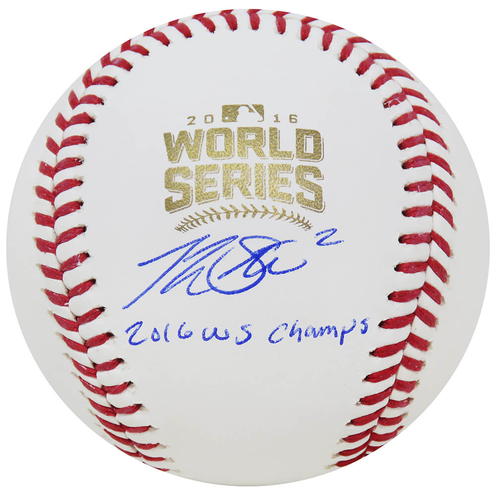 LASBSB114 Tommy La Stella Signed Rawlings Official 2016 World Series MLB Baseball with 16 WS Champs Inscription