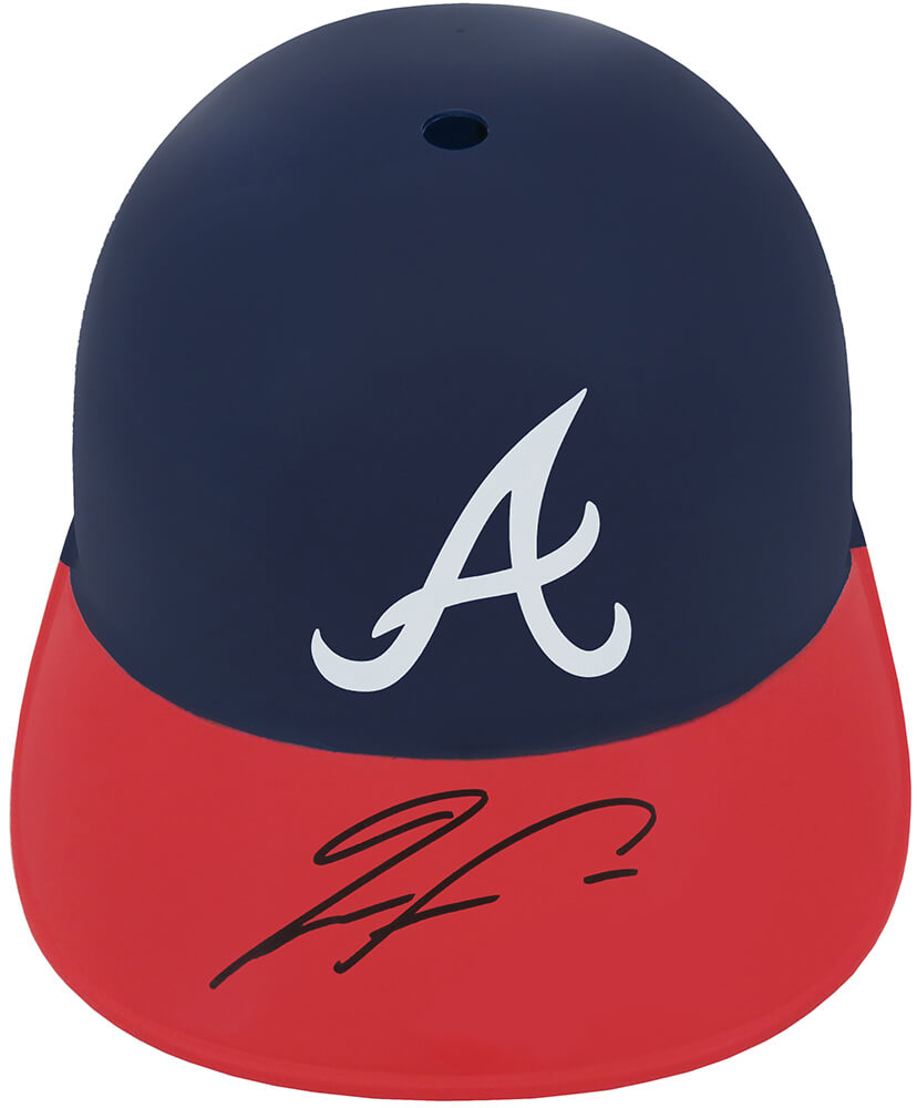 Picture of Schwartz Sports Memorabilia ACUBTH101 Ronald Acuna Jr Signed Braves Souvenir Replica Batting Helmet