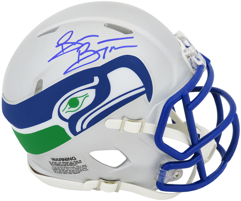 Picture of Schwartz Sports Memorabilia BOSMIN343 Brian Bosworth Signed Seattle Seahawks Throwback Riddell Speed Mini Helmet