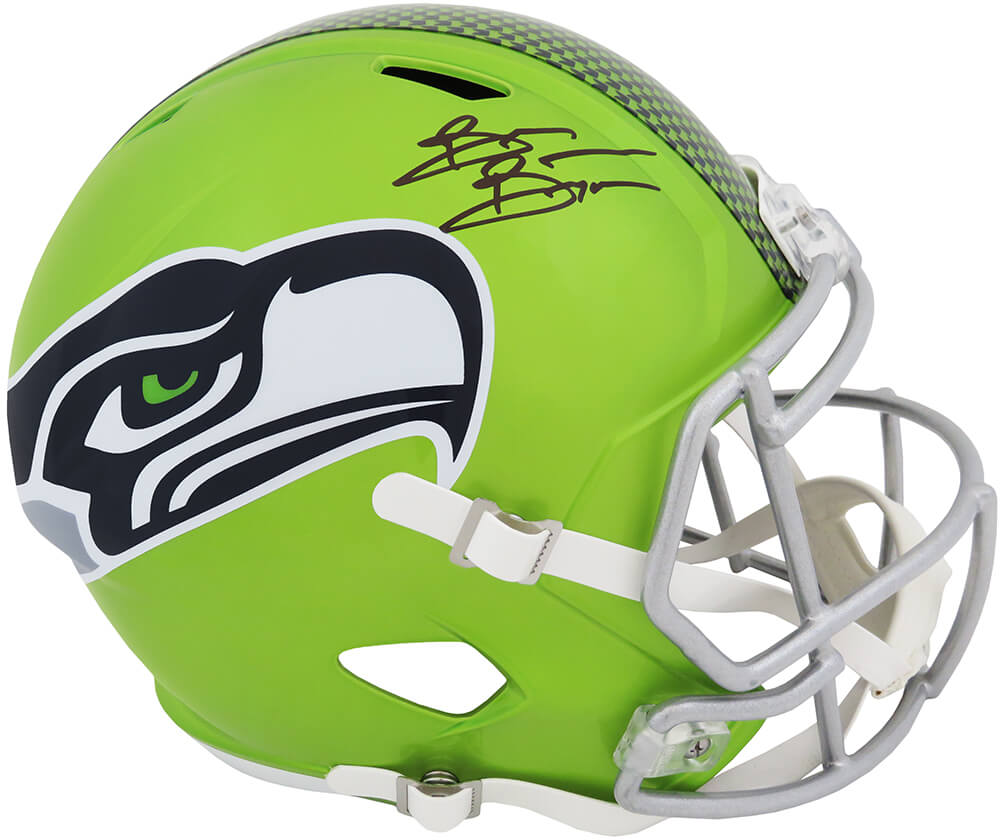 Picture of Schwartz Sports Memorabilia BOSREP317 Brian Bosworth Signed Seattle Seahawks Flash Riddell Full Size Speed Replica Helmet