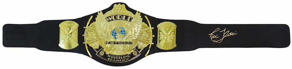 FLABLT508 Ric Flair Signed WWE Winged Eagle World Championship Black Replica Wrestling Belt -  Schwartz Sports Memorabilia
