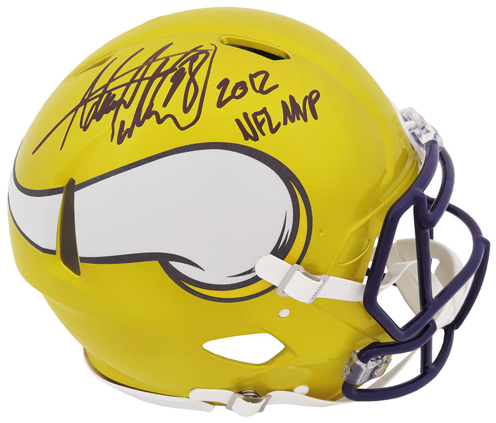 PETPRO302 Adrian Peterson Signed Minnesota Vikings FLASH Riddell Speed Authentic Helmet with 2012 NFL MVP