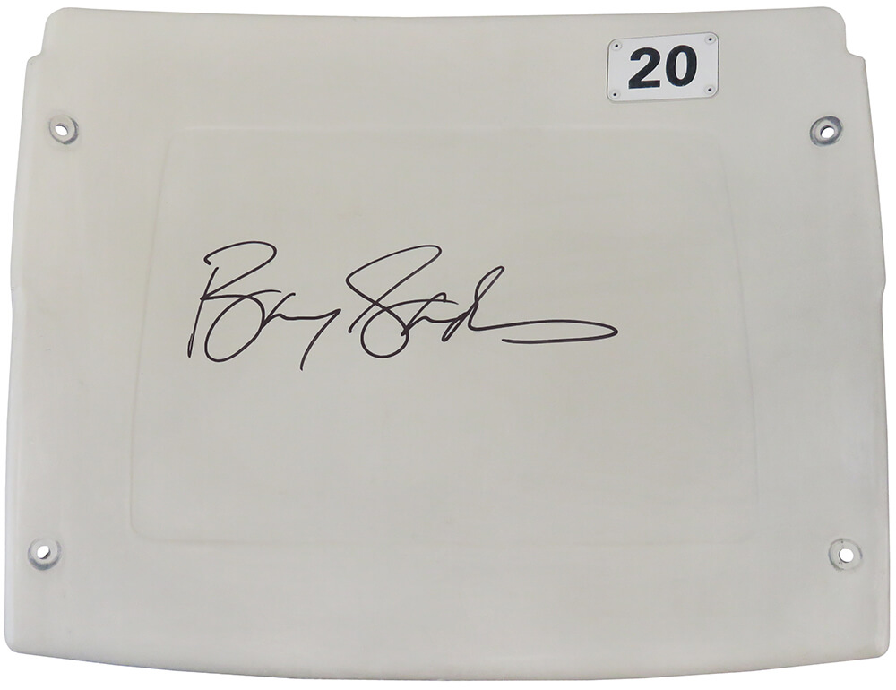 SANSTB308 Barry Sanders Signed Detroit Silverdome White No.20 Stadium Seatback