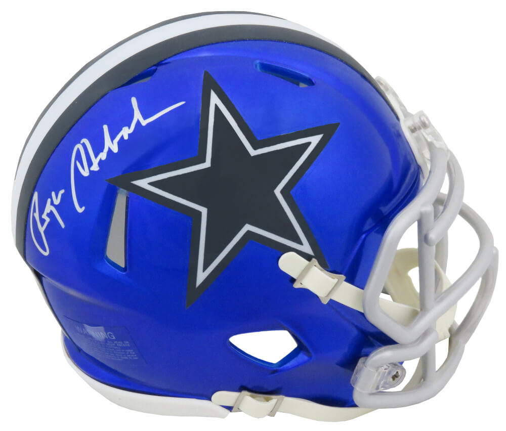 STAMIN328 Roger Staubach Signed Dallas Cowboys Flash Riddell Speed Mini Helmet