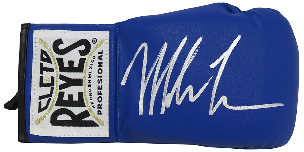 TYSGLV513 Mike Tyson Signed Cleto Reyes Boxing Glove, Blue