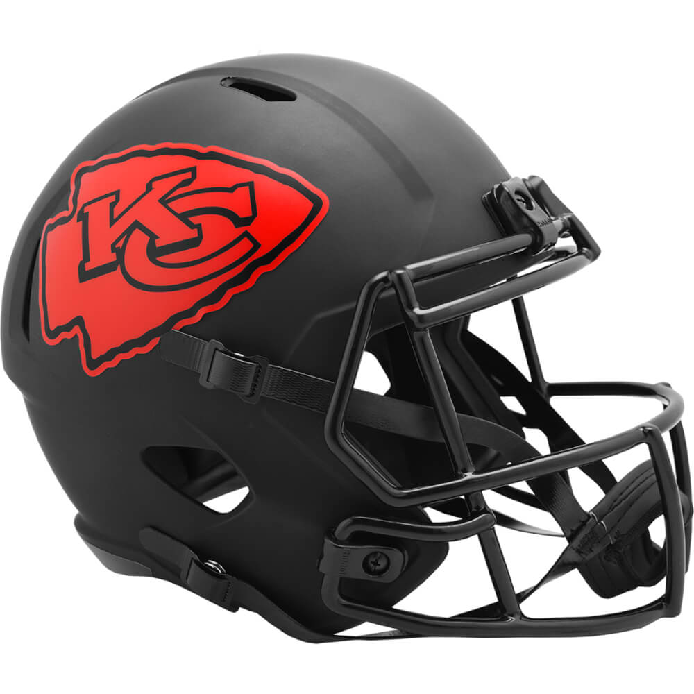 UHRCHI605 Kansas City Chiefs Eclipse Riddell Full Size Speed Replica Football Helmet, Black Matte -  Schwartz Sports Memorabilia