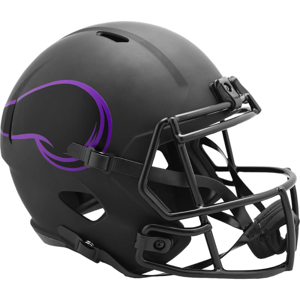 UHRVIK604 Minnesota Vikings Eclipse Black Matte Riddell Full Size Speed Replica Football Helmet