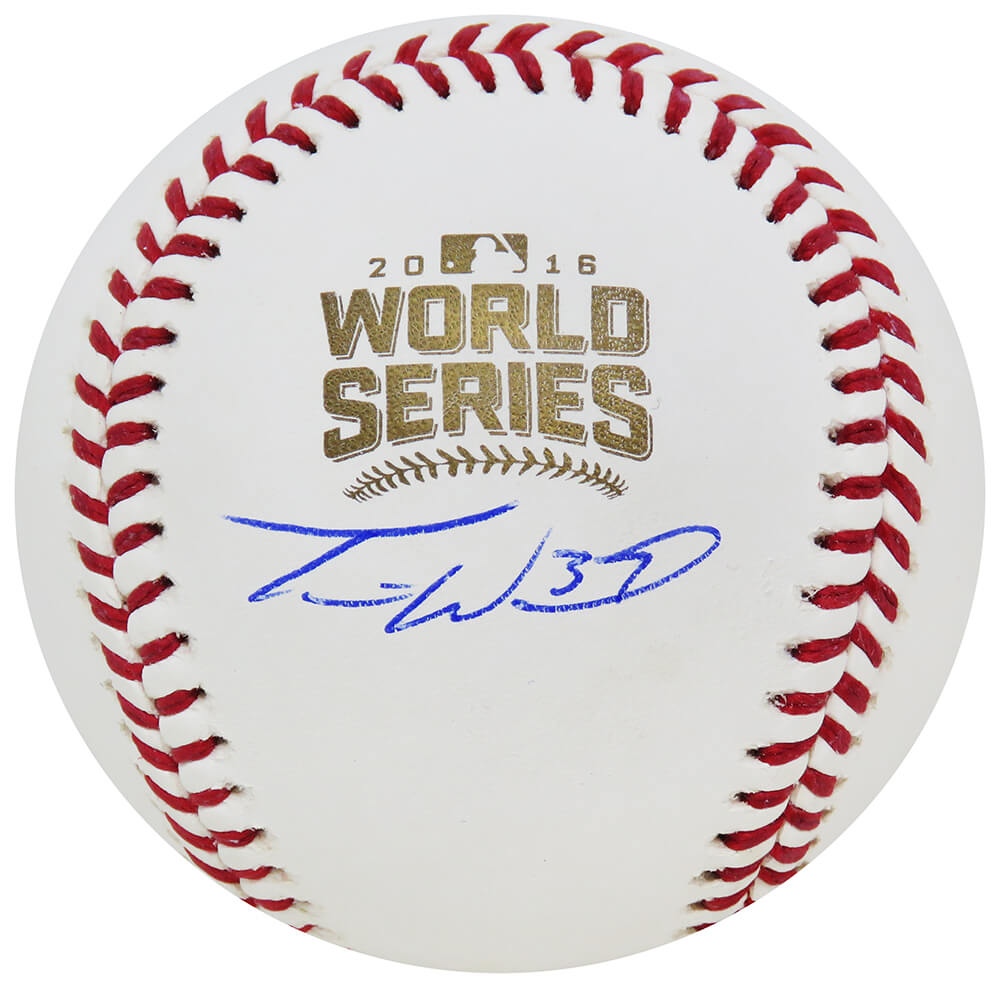 WOOBSB111 Travis Wood Signed Rawlings Official 2016 World Series Baseball