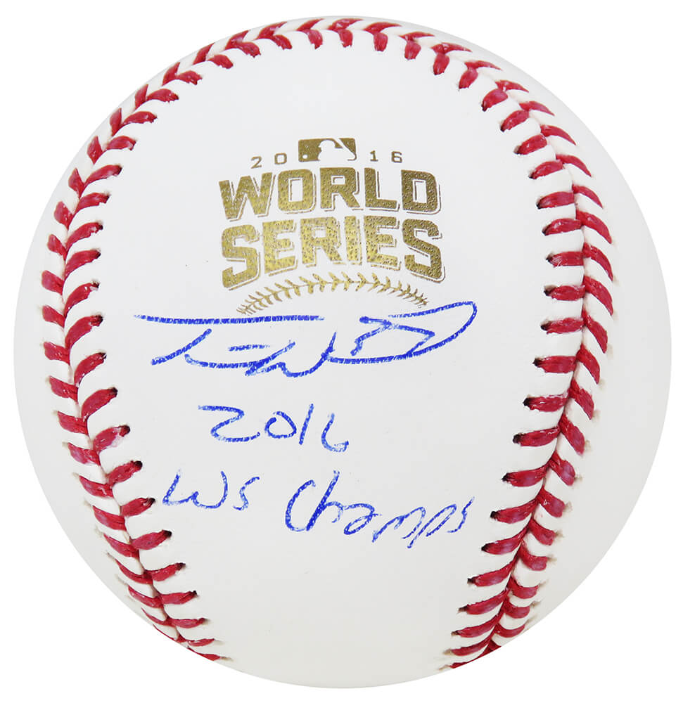 WOOBSB112 Travis Wood Signed Rawlings Official 2016 World Series Baseball with 2016 WS Champs Inscription