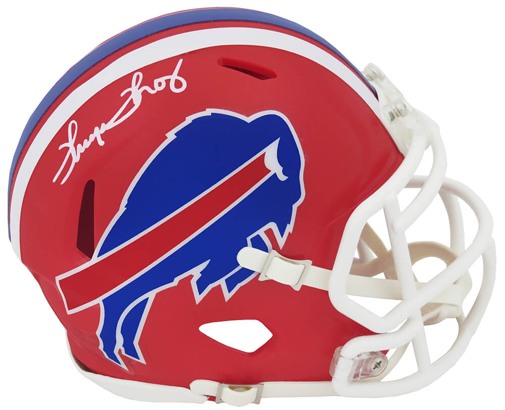 THOMIN325 Thurman Thomas Signed Buffalo Bills Throwback Riddell Speed Mini Helmet