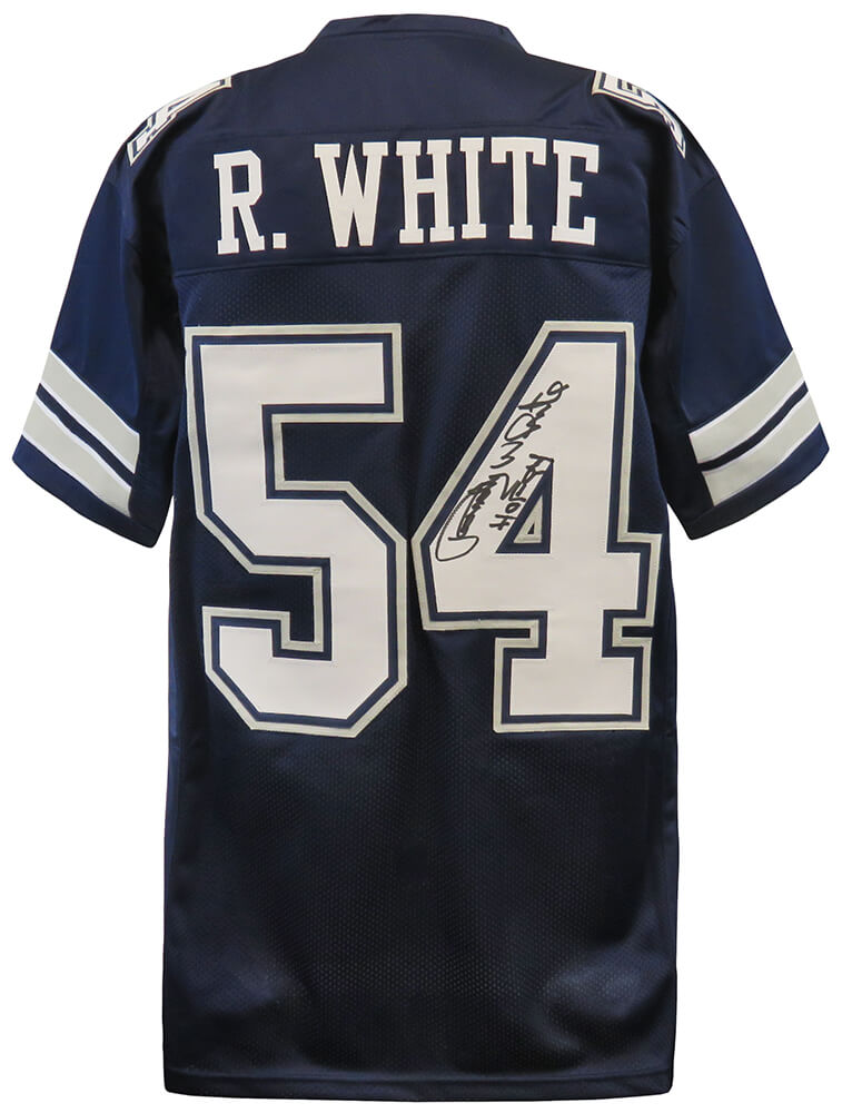 WHIJRY309 Randy White Signed Navy Throwback Custom Football Jersey with HOF 1994 Inscription - Extra Large