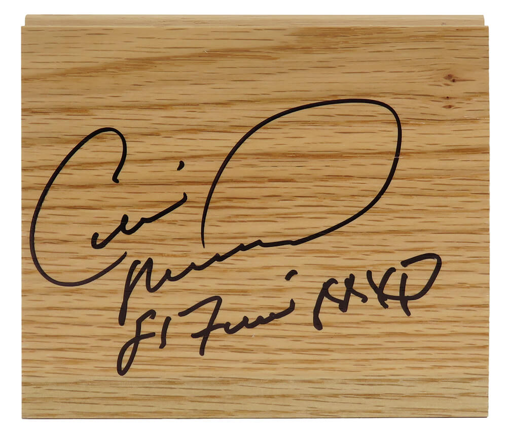 MAXFLO200 5 x 6 in. Cedric Maxwell Signed Floor Piece with 1981 Finals MVP Inscription