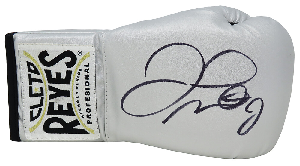 MAYGLV514 Floyd Mayweather Jr. Signed Cleto Reyes Silver Boxing Glove