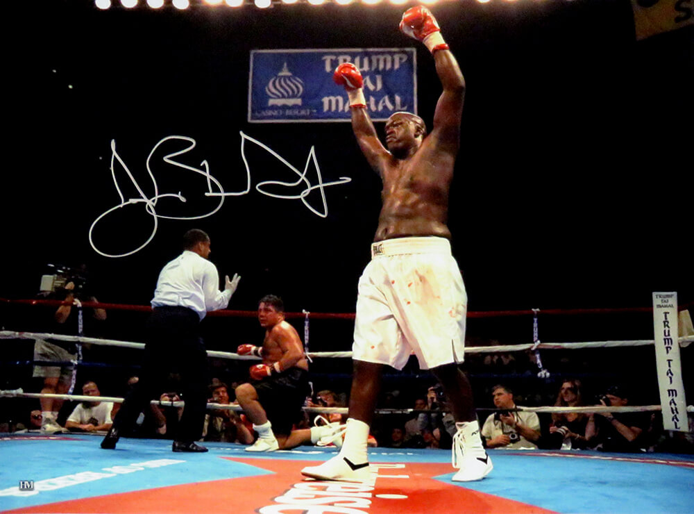 DOU16P509 16 x 20 in. James Buster Douglas Signed Boxing Fight Celebration Photo -  Schwartz Sports Memorabilia