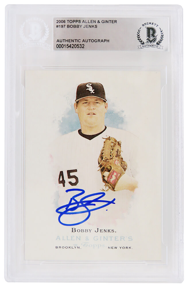 JENCAR133 Bobby Jenks Signed White Sox 2006 Allen & Ginter No.197 Baseball Card - Beckett Encapsulated -  Schwartz Sports Memorabilia