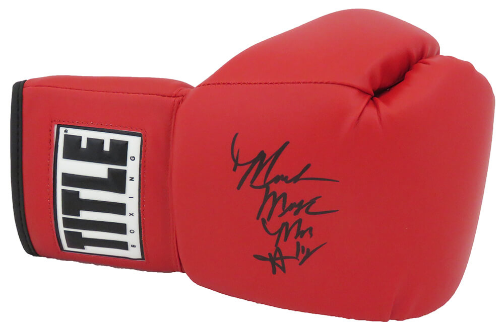 STAGLV505 Marlon Starling Signed Title Red Boxing Glove with Magic Man