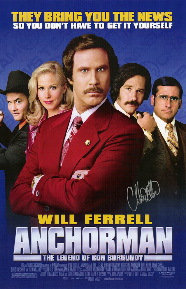 Picture of Schwartz Sports Memorabilia APPPST501 11 x 17 in. Christina Applegate Signed Anchorman the Legend of Ron Burgundy Movie Poster