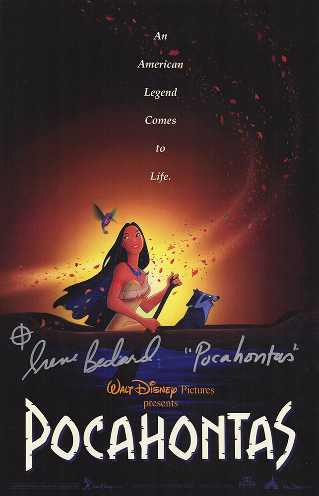 Picture of Schwartz Sports Memorabilia BEDPST502 11 x 17 in. Irene Bedard Signed Pocahontas Movie Poster with Character Name