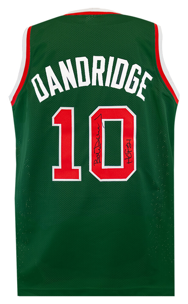 DANJRY203 Bob Dandridge Signed Green Throwback Custom Basketball Jersey with HOF 21