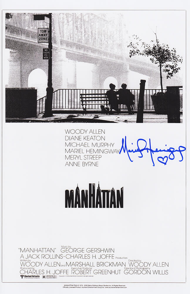 Picture of Schwartz Sports Memorabilia HEMPST500 11 x 17 in. Mariel Hemingway Signed Manhattan Movie Poster