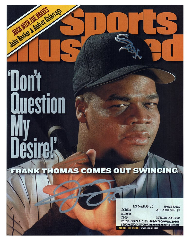 THOMAG100 Frank Thomas Signed Chicago White Sox Sports Illustrated 3-13-00 Original Magazine -  Schwartz Sports Memorabilia