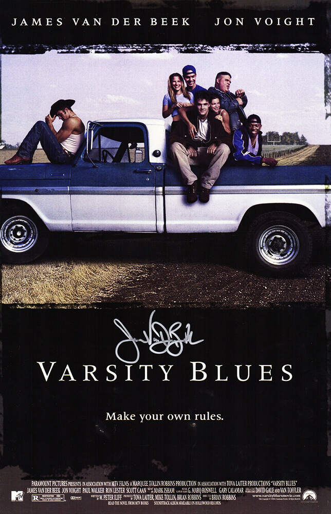 Picture of Schwartz Sports Memorabilia VANPST500 11 x 17 in. James Van Der Beek Signed Varsity Blues Movie Poster