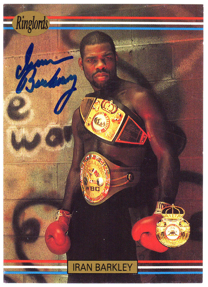 BARCAR503 Iran Barkley Signed 1991 Ringlords Boxing Trading Card No.25 -  Schwartz Sports Memorabilia