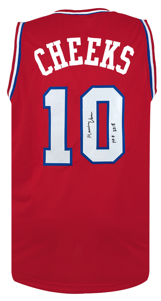 CHEJRY201 Maurice Cheeks Signed Red Throwback Custom Basketball Jersey with HOF 2018 Inscription