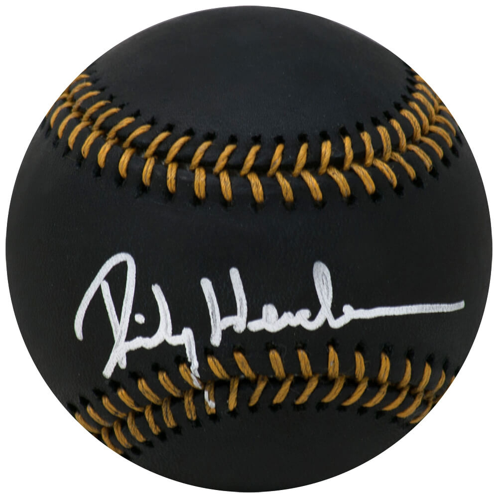 HENBSB108 Rickey Henderson Signed Rawlings Black MLB Baseball