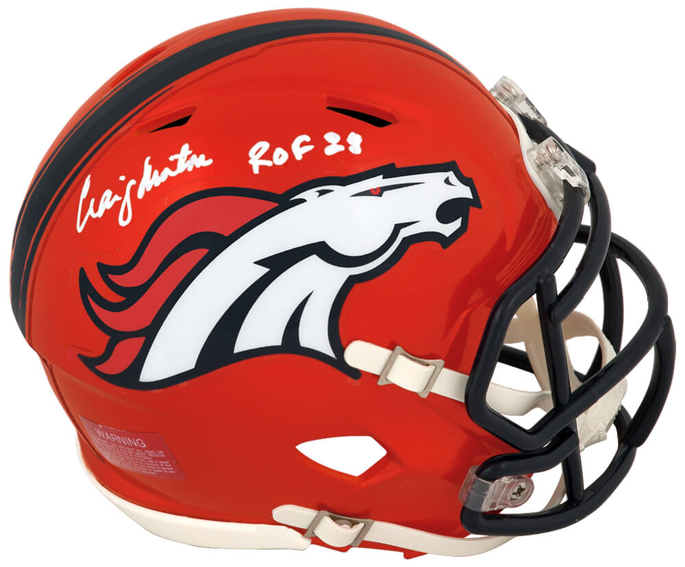 Picture of Schwartz Sports Memorabilia MORMIN324 Craig Morton Signed Denver Broncos Flash Riddell Speed Mini Helmet with ROF 88