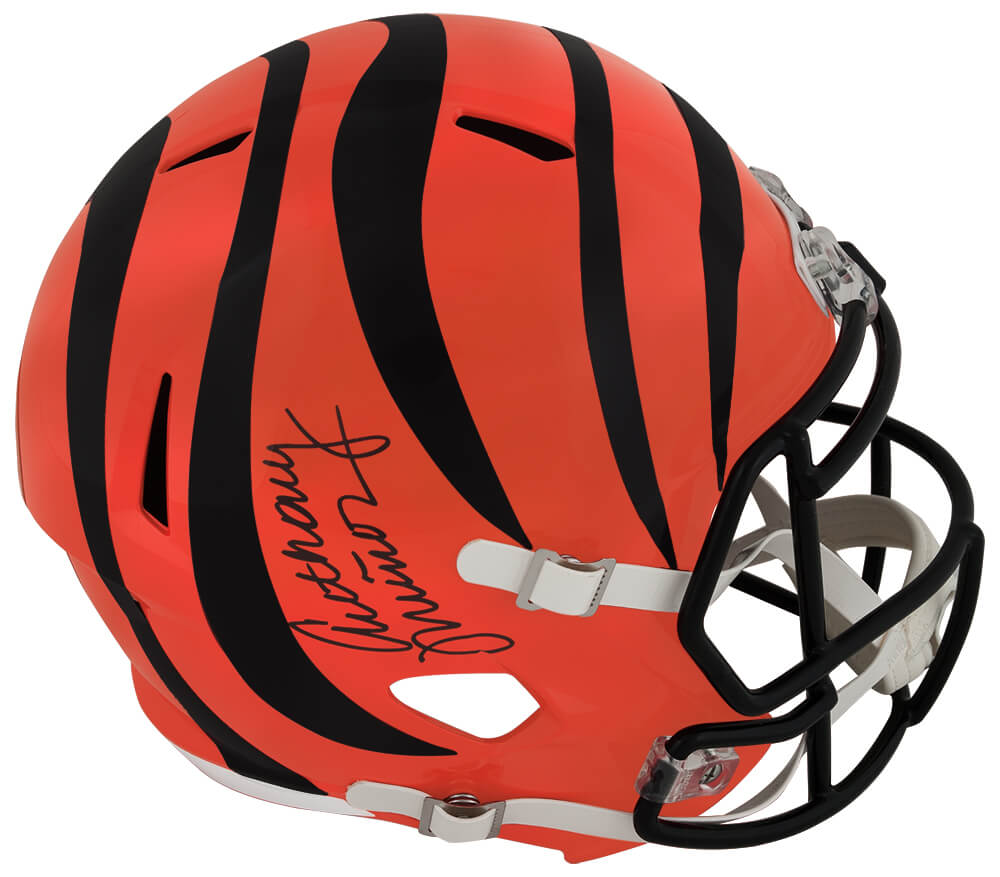 MUNREP304 Anthony Munoz Signed Bengals Riddell Full Size Speed Replica Helmet