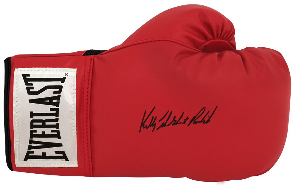 PAVGLV500 Kelly Pavlik Signed Everlast Red Boxing Glove with The Ghost Inscription