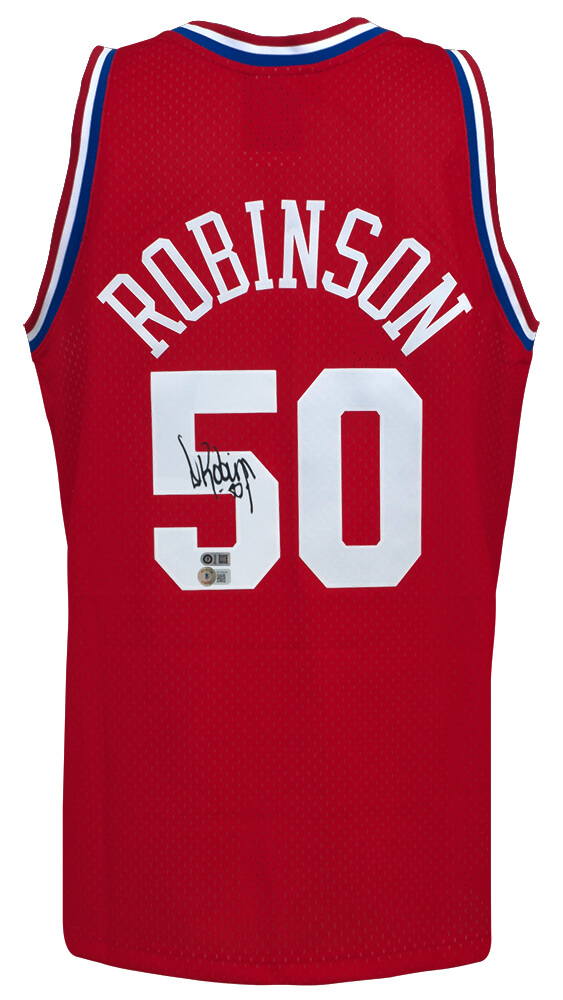 ROBJRY204 David Robinson Signed 1991 All Star Game Red M&N Authentic Basketball Jersey - Beckett