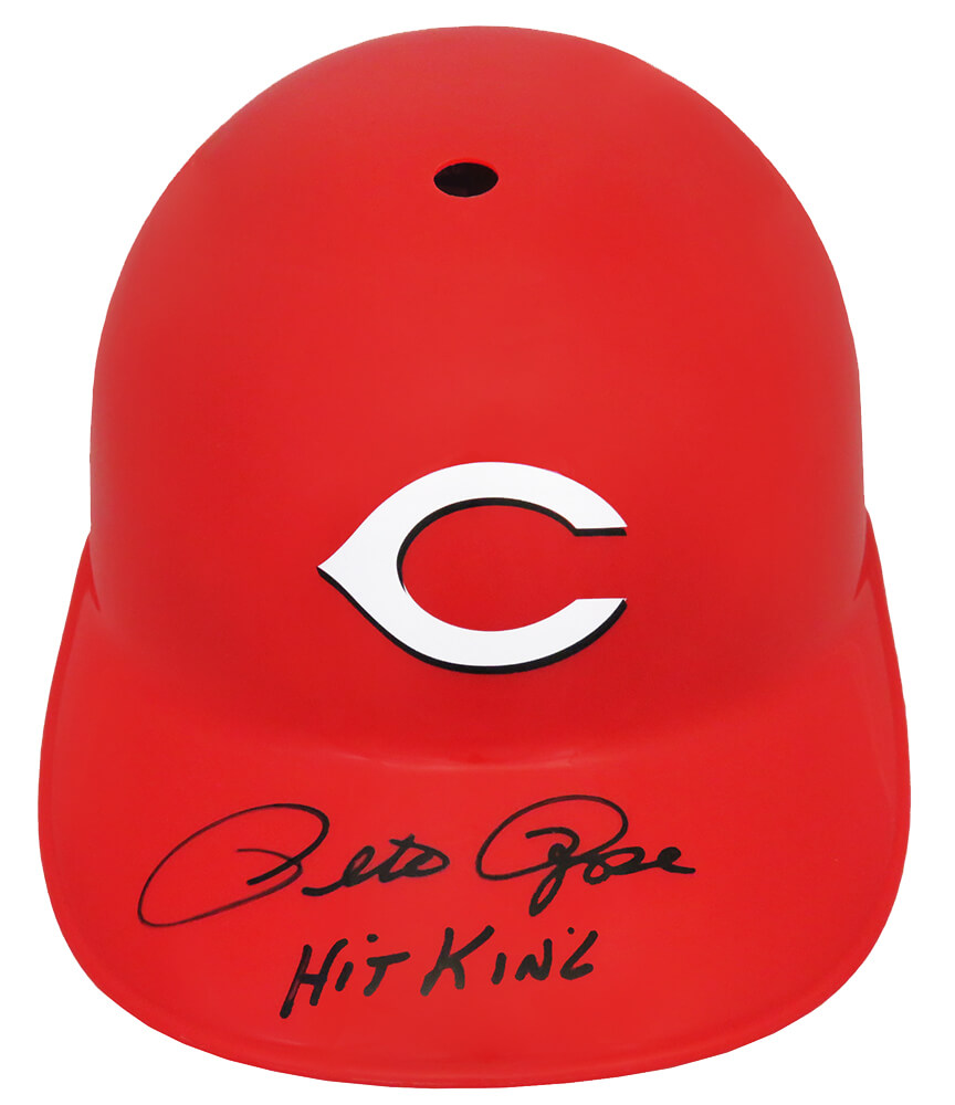 ROSBTH114 Pete Rose Signed Cincinnati Reds Replica Souvenir Batting Helmet with Hit King Inscription
