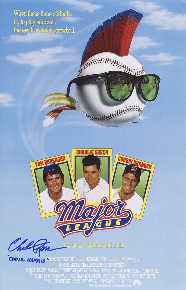 Picture of Schwartz Sports Memorabilia ROSPST500 Chelcie Ross Signed Major League 11 x 17 in. Movie Poster with Eddie Harris Inscription