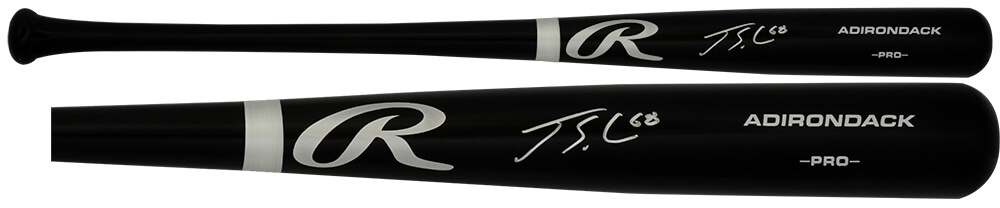 SOLBAT106 Jorge Soler Signed Black Rawlings Pro Baseball Bat with No.68