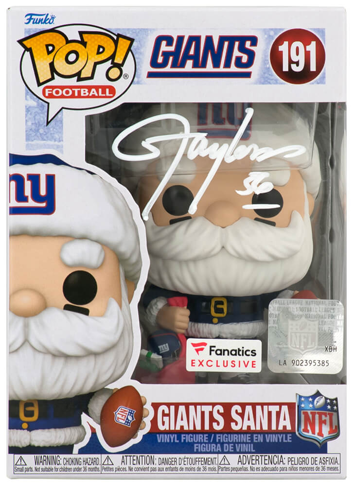 TAYFUN301 Lawrence Taylor Signed York Giants SANTA Funko Pop Doll No.191